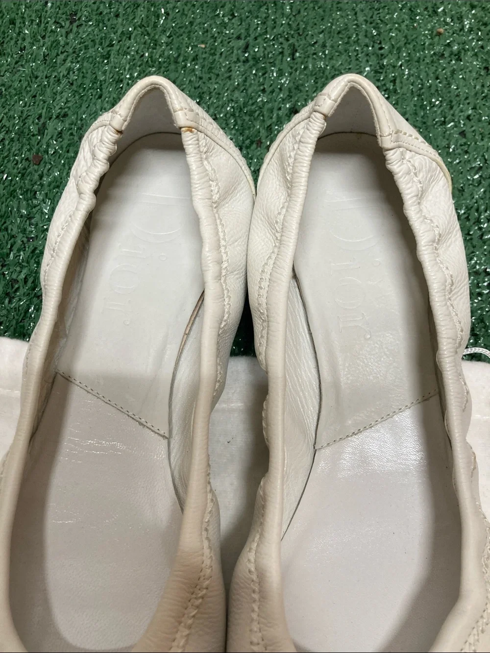 Dior Cream Leather Ballet Flats size 39.5 9-9.5 (OKPM-05-009) - Picture 3 of 7